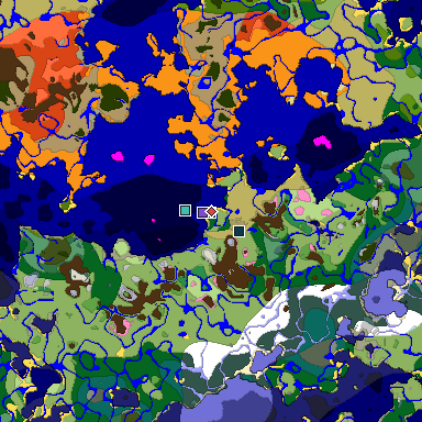 Predicted biome map of Java 1.20 seed 3966592102696183801 around estimated spawn