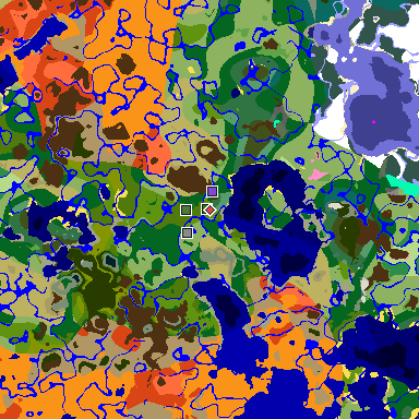 Map of Minecraft seed -2379624354888469833 around spawn