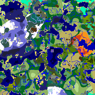 Map of Minecraft seed -6171616746365324252 around spawn