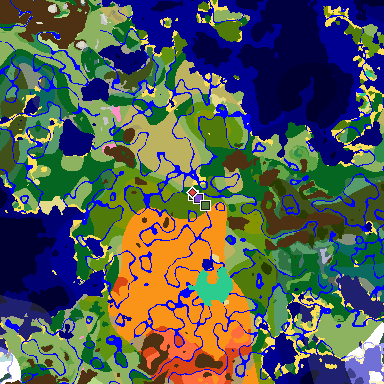 Map of Minecraft seed -3363317558163045445 around spawn