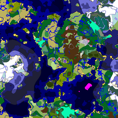 Predicted biome map of Java 1.20 seed 2260429664716525931 around estimated spawn