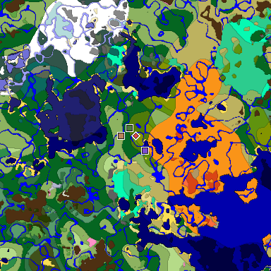 Predicted biome map of Java 1.20 seed 3180480991737677412 around estimated spawn
