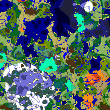 Predicted biome map of Java 1.20 seed -8405254712932022975 around estimated spawn
