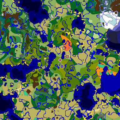 Predicted biome map of Java 1.20 seed -8310155425208990806 around estimated spawn