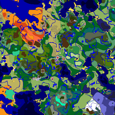 Predicted biome map of Java 1.20 seed -8182943651899932263 around estimated spawn