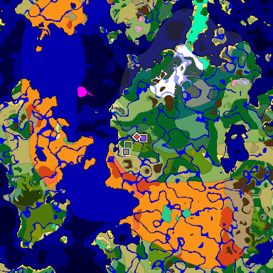 Predicted biome map of Java 1.20 seed 5728642875463009623 around estimated spawn
