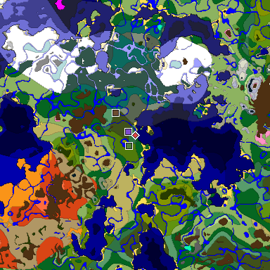 Predicted biome map of Java 1.20 seed 6676553244664788112 around estimated spawn