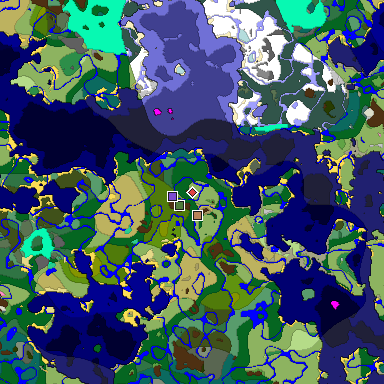 Predicted biome map of Java 1.20 seed -8004434773402476562 around estimated spawn