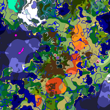 Predicted biome map of Java 1.20 seed -2277867819922619388 around estimated spawn