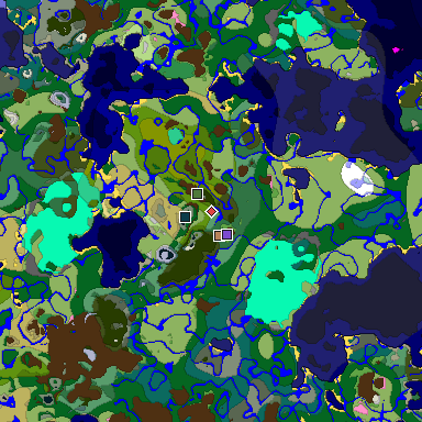 Predicted biome map of Java 1.20 seed 7122559367202261737 around estimated spawn