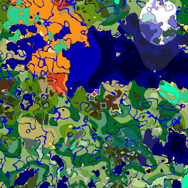 Predicted biome map of Java 1.20 seed -765895600510434100 around estimated spawn