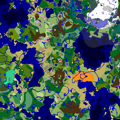 Predicted biome map of Java 1.20 seed -4382094488400911966 around estimated spawn