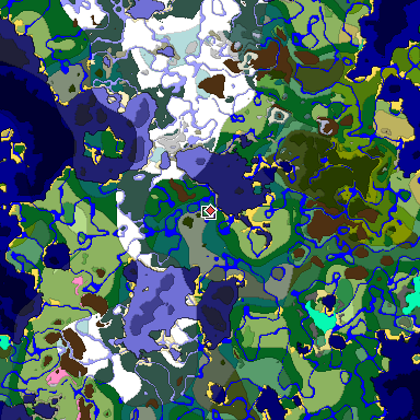 Predicted biome map of Java 1.20 seed 4025811847133761346 around estimated spawn