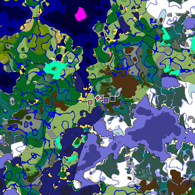 Predicted biome map of Java 1.20 seed -4858776795824388813 around estimated spawn