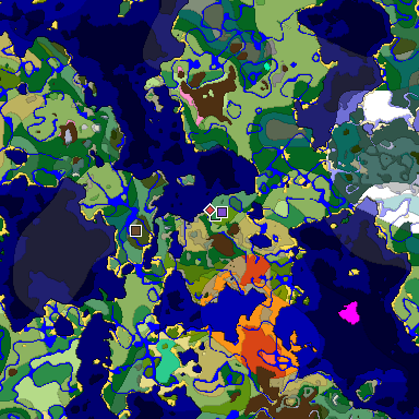 Predicted biome map of Java 1.20 seed 7121322856587097857 around estimated spawn