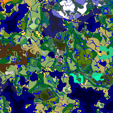 Predicted biome map of Java 1.20 seed -1498997128313151149 around estimated spawn