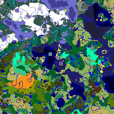 Predicted biome map of Java 1.20 seed -8450641411698826178 around estimated spawn