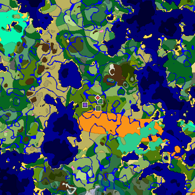 Predicted biome map of Java 1.20 seed -109035791086335720 around estimated spawn