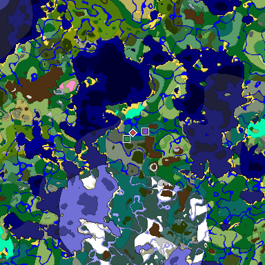 Predicted biome map of Java 1.20 seed -2924461936784649563 around estimated spawn