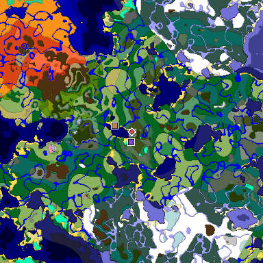 Predicted biome map of Java 1.20 seed 8071133801391988978 around estimated spawn