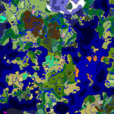 Predicted biome map of Java 1.20 seed 4616723383548036098 around estimated spawn