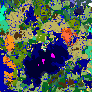 Predicted biome map of Java 1.20 seed 6056375555068994788 around estimated spawn