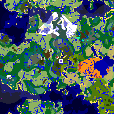 Map of Minecraft seed -6342117333763051128 around spawn