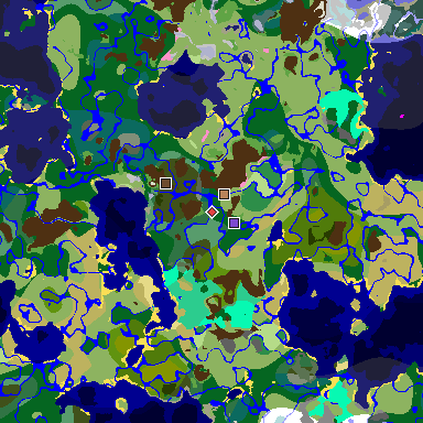 Map of Minecraft seed 6951016248630054144 around spawn