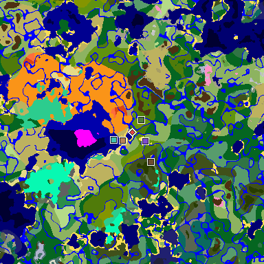 Map of Minecraft seed 8544212644247966090 around spawn