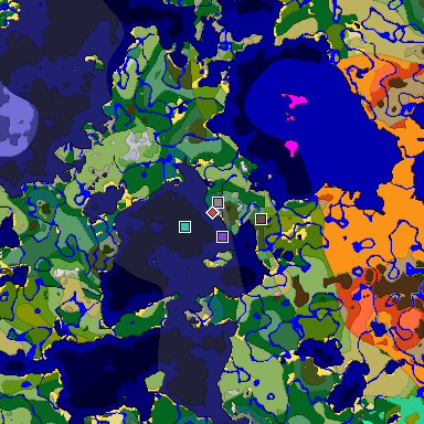 Predicted biome map of Java 1.20 seed 8103741387687214722 around estimated spawn
