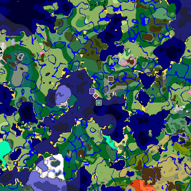 Predicted biome map of Java 1.20 seed 4463009045613642712 around estimated spawn