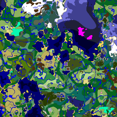 Predicted biome map of Java 1.20 seed 8862659115445245249 around estimated spawn