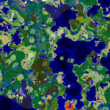 Predicted biome map of Java 1.20 seed -5463557095255263118 around estimated spawn