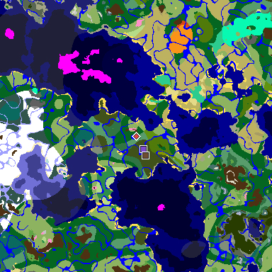 Map of Minecraft seed -6802048383634649240 around spawn