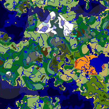 Predicted biome map of Java 1.20 seed -6342117333763051128 around estimated spawn