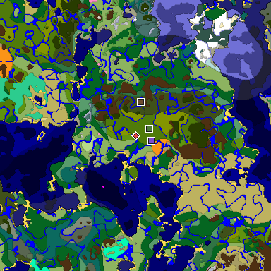 Predicted biome map of Java 1.20 seed -2014843268896227192 around estimated spawn
