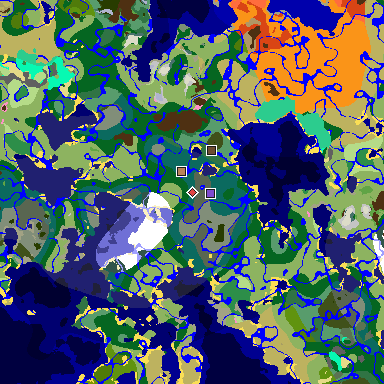 Map of Minecraft seed 3969099113264341448 around spawn