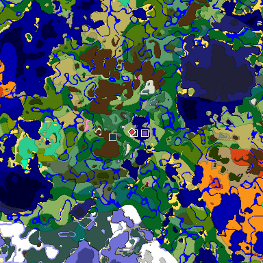 Predicted biome map of Java 1.20 seed -137675361772863920 around estimated spawn