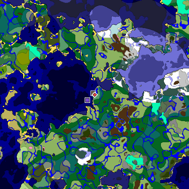 Predicted biome map of Java 1.20 seed 5467736203220194662 around estimated spawn