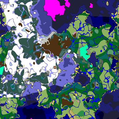 Predicted biome map of Java 1.20 seed -5955820940928598729 around estimated spawn