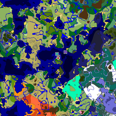 Predicted biome map of Java 1.20 seed -1556511752237778929 around estimated spawn