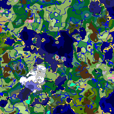 Predicted biome map of Java 1.20 seed 6026716898407538473 around estimated spawn
