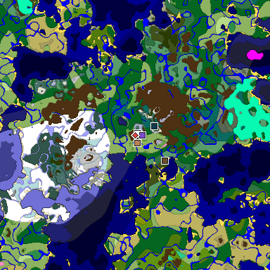 Predicted biome map of Java 1.20 seed -4022923314811138549 around estimated spawn