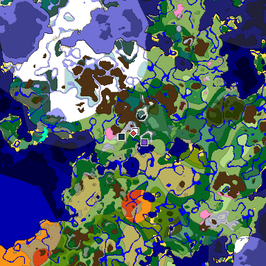 Predicted biome map of Java 1.20 seed 6915545492528843080 around estimated spawn