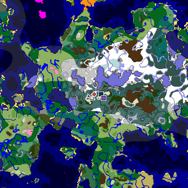 Predicted biome map of Java 1.20 seed -7856064703245499668 around estimated spawn