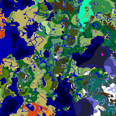 Predicted biome map of Java 1.20 seed -488508384350824522 around estimated spawn