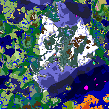 Predicted biome map of Java 1.20 seed -8618357942033843972 around estimated spawn