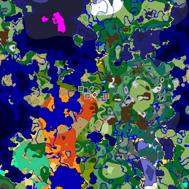 Predicted biome map of Java 1.20 seed 8164271284770370973 around estimated spawn