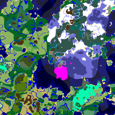 Map of Minecraft seed 2793752634985986993 around spawn