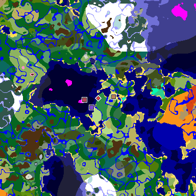Map of Minecraft seed -9150381040111301799 around spawn